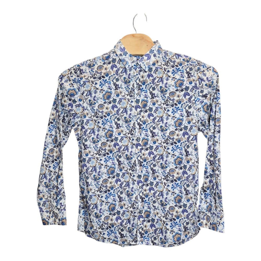 Rock Roll n Soul Mens XL Floral Paisley Shirt Blue Western Button Up Cowboy NWT - Picture 2 of 7